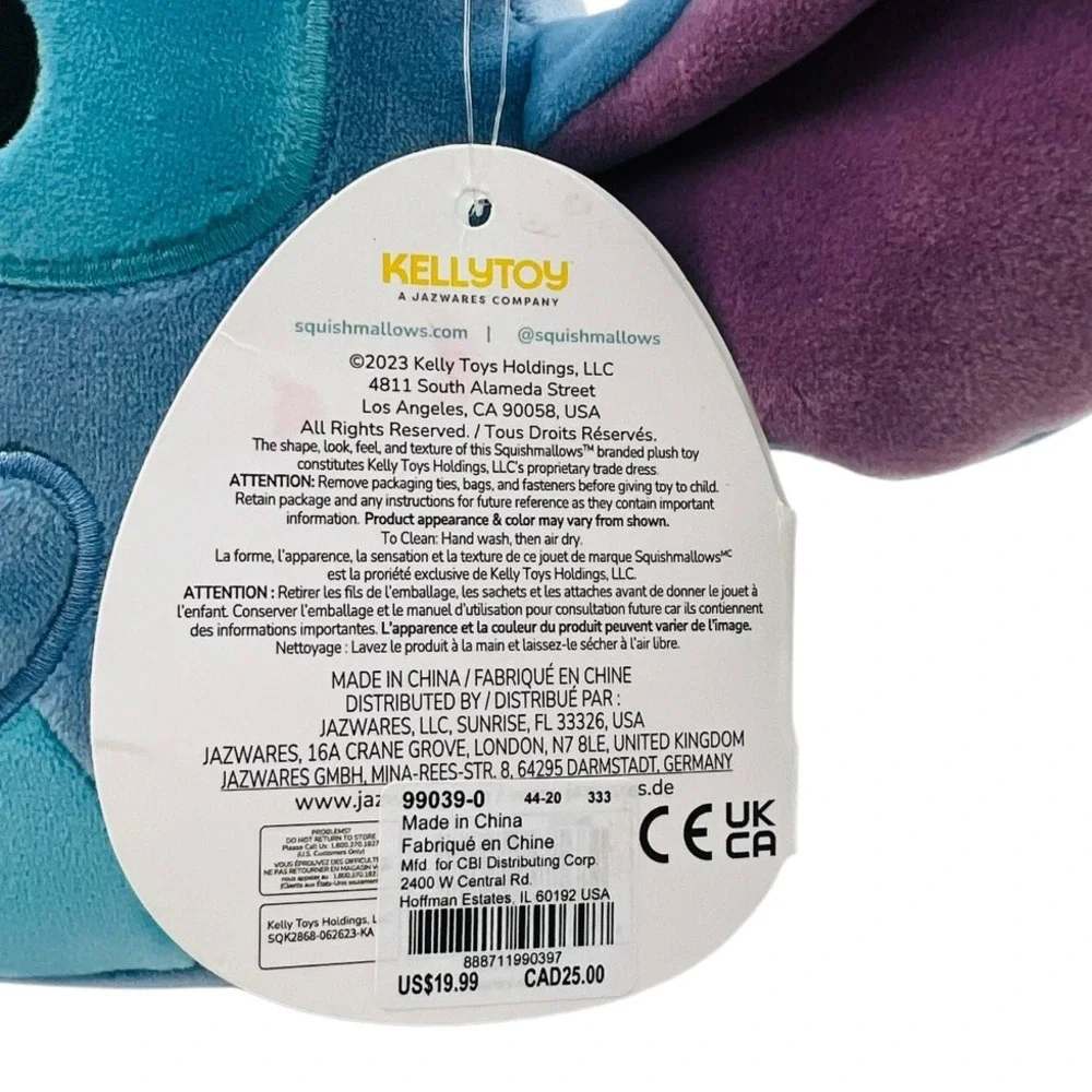 Squishmallows Disney Birthday Stitch wearing hat holding party‎ favor 10